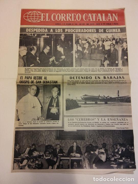 Coleccionismo de revistas y peri&oacute;dicos: EL CORREO CATALAN. DICIEMBRE 1968. 2 P&Aacute;GINAS. DESPEDIDA A LOS PROCURADORES DE GUINEA