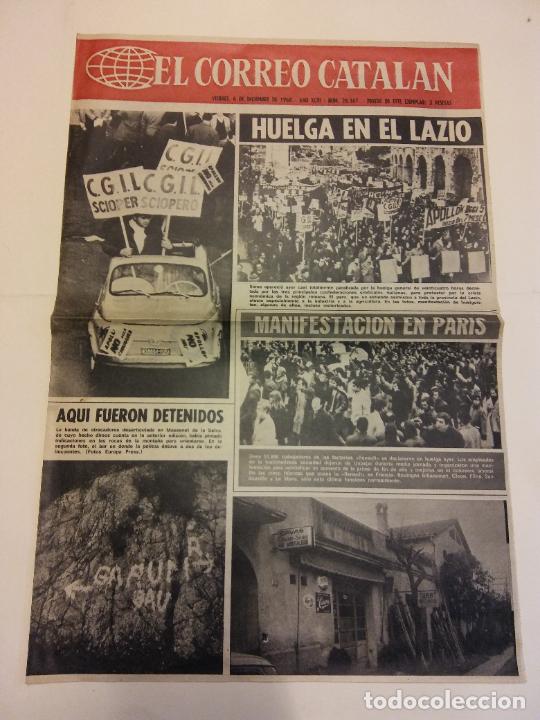 Coleccionismo de revistas y peri&oacute;dicos: EL CORREO CATALAN. DICIEMBRE 1968. 2 P&Aacute;GINAS. HUELGA EN EL LAZIO. MANIFESTACI&Oacute;N EN PARIS