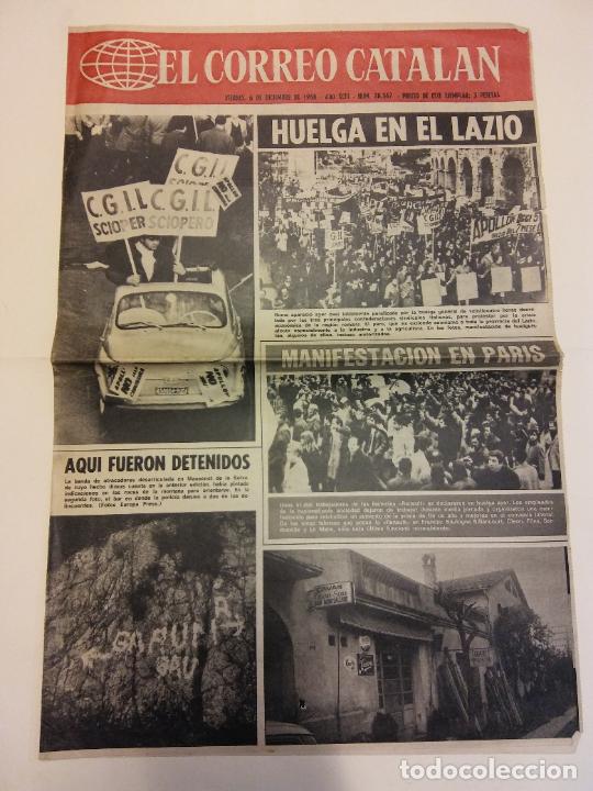 Coleccionismo de revistas y peri&oacute;dicos: EL CORREO CATALAN. DICIEMBRE 1968. 2 P&Aacute;GINAS. HUELGA EN EL LAZIO. MANIFESTACI&Oacute;N EN PARIS