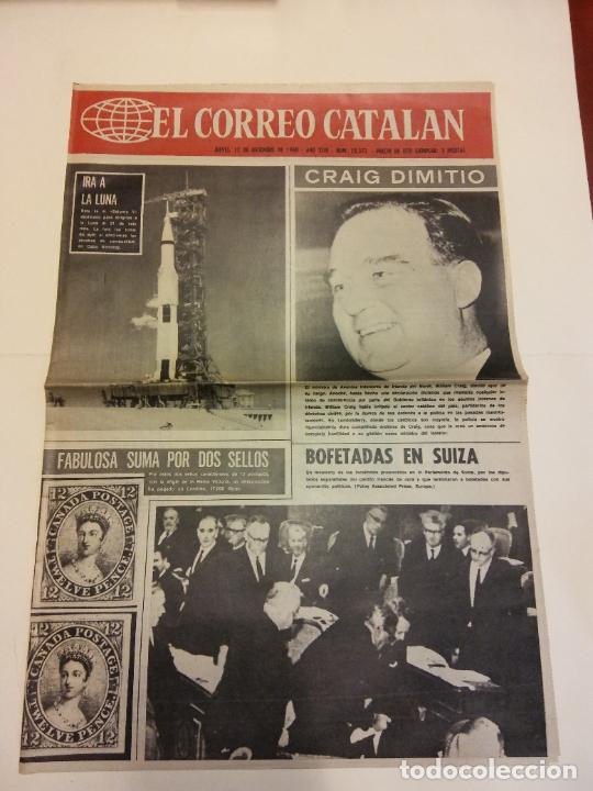 Coleccionismo de revistas y peri&oacute;dicos: EL CORREO CATALAN. DICIEMBRE 1968. 4 P&Aacute;GINAS. IR A LA LUNA. CRAIG DIMITIO. BOFETADAS EN SUIZA