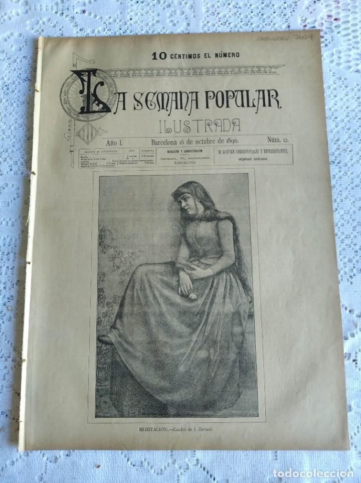 Coleccionismo de Revistas y Peri&oacute;dicos: REVISTA LA SEMANA POPULAR ILUSTRADA. N&ordm; 12. A&Ntilde;O 1890. REGATAS DE YACHTING. EXPLICACI&Oacute;N DE GRAB..LEER