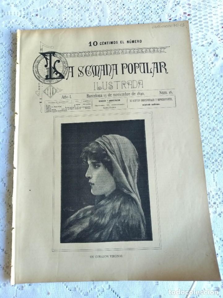Coleccionismo de Revistas y Peri&oacute;dicos: REVISTA LA SEMANA POPULAR ILUSTRADA. N&ordm; 16. A&Ntilde;O 1890. UN CORAZ&Oacute;N VIRGINAL. EL PRIMERO Y &Uacute;LTIMO..LEER