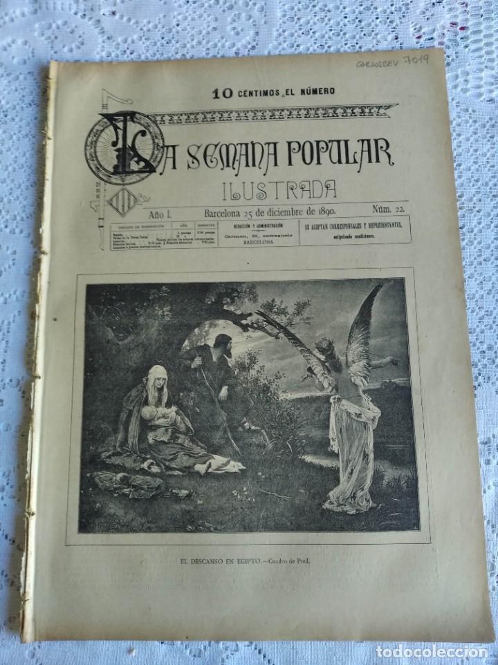 Coleccionismo de Revistas y Peri&oacute;dicos: REVISTA LA SEMANA POPULAR ILUSTRADA. N&ordm; 22. A&Ntilde;O 1890. EL DESCANSO EN EGIPTO. LA ADORACI&Oacute;N DE L..LEER