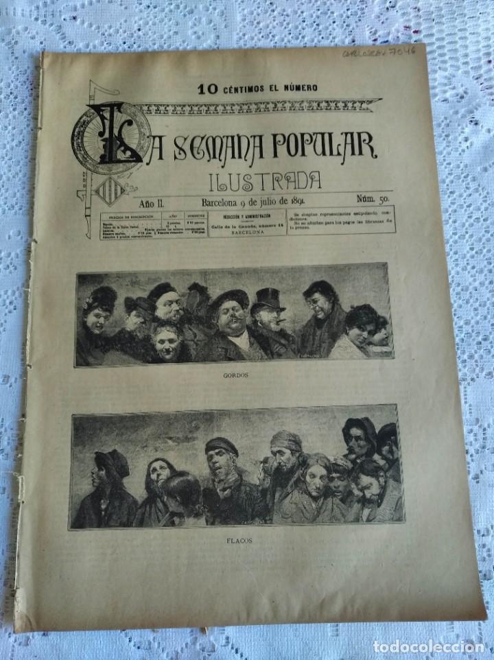 Coleccionismo de Revistas y Peri&oacute;dicos: REVISTA LA SEMANA POPULAR ILUSTRADA. N&ordm; 50. A&Ntilde;O 1891. MOMENTOS DE ANGUSTIA. UNA EXCURSI&Oacute;N POR.. LEER