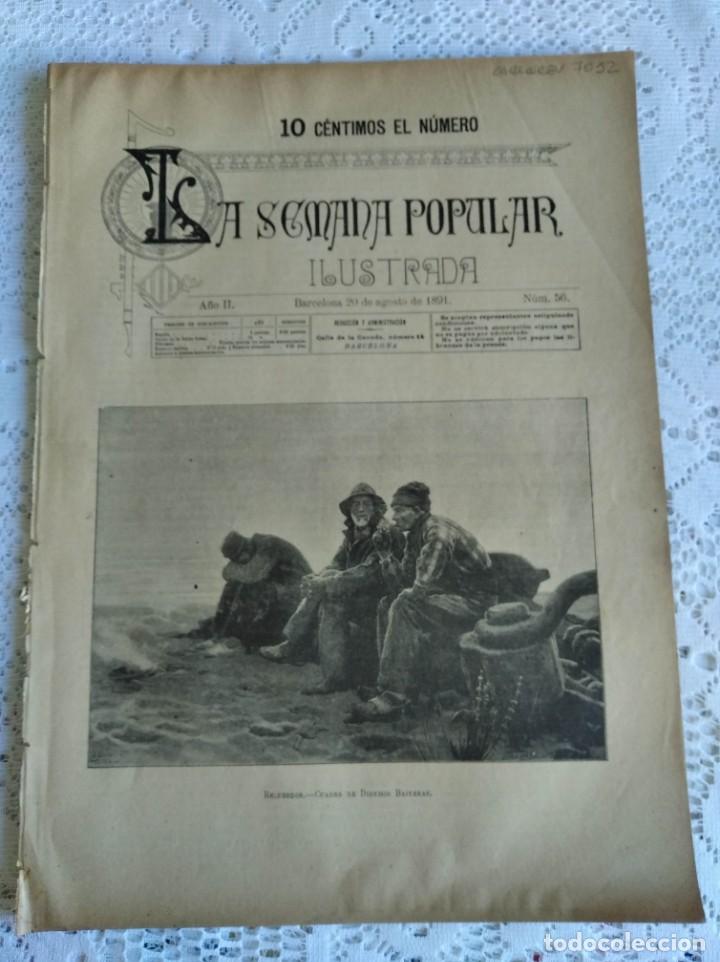 Coleccionismo de Revistas y Peri&oacute;dicos: REVISTA LA SEMANA POPULAR ILUSTRADA. N&ordm; 56. A&Ntilde;O 1891. EL NIDO DE PINZONES. DEL ENFRIAMIENTO P.. LEER