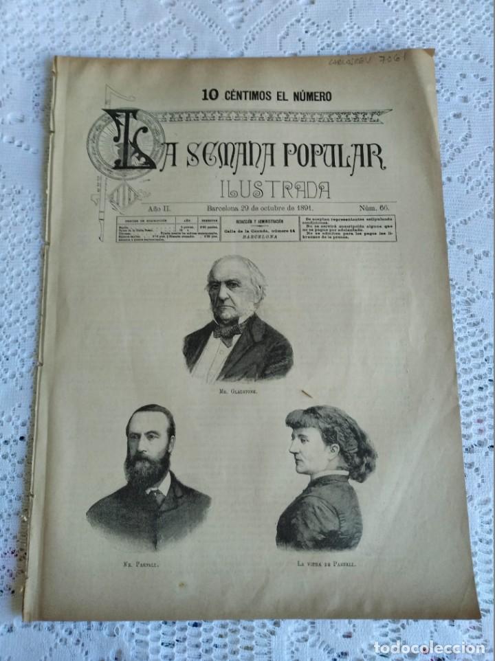 Coleccionismo de Revistas y Peri&oacute;dicos: REVISTA LA SEMANA POPULAR ILUSTRADA. N&ordm; 66. A&Ntilde;O 1891. ESCENAS CALIFORNIANAS. LA MUJER EN LA AN..LEER