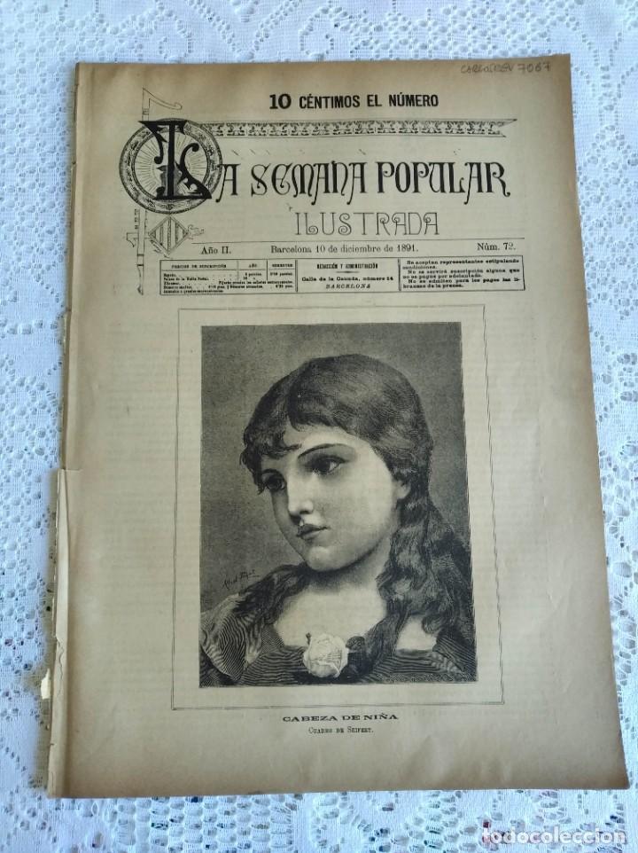Coleccionismo de Revistas y Peri&oacute;dicos: REVISTA LA SEMANA POPULAR ILUSTRADA. N&ordm; 72. A&Ntilde;O 1891. UNA P&Aacute;GINA DE HISTORIA NATURAL. LA INVEN..LEER