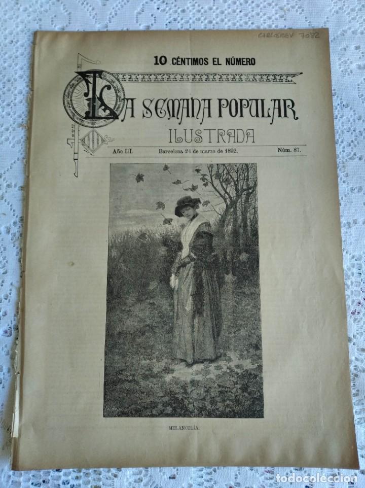 Coleccionismo de Revistas y Peri&oacute;dicos: REVISTA LA SEMANA POPULAR ILUSTRADA. N&ordm; 87. A&Ntilde;O 1892. EL MAESTRO BUSINELLI. LA NUEVA CASA PINT..LEER