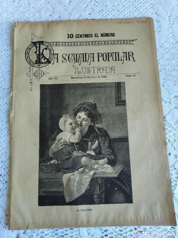 Coleccionismo de Revistas y Peri&oacute;dicos: REVISTA LA SEMANA POPULAR ILUSTRADA. N&ordm; 96. A&Ntilde;O 1892. IGLESIA DE AMALFI EN ITALIA. ESCENAS DE...LEER