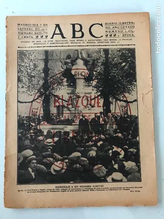 Coleccionismo de Revistas y Peri&oacute;dicos: ABC Septiembre 1913. Facs&iacute;mil Feria del Libro. PEDIDO M&Iacute;NIMO 5&euro;