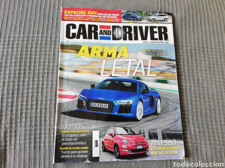 Coleccionismo de Revistas y Peri&oacute;dicos: REVISTA CAR AND DRIVER N&deg; 240. SEPTIEMBRE 2015. ESPECIAL SUV, FIAT 500, AUDI R8 V10