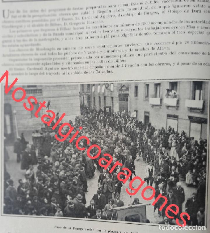 Coleccionismo de revistas y peri&oacute;dicos: Bilbao peregrinaci&oacute;n obrera Bego&ntilde;a 3 foto revista principio siglo XX 190Z