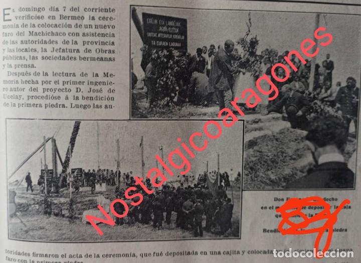 Collezionismo di Riviste e Giornali: Bermeo Vizcaya primera piedra faro Machichaco Foto revista principio siglo XX 190Z