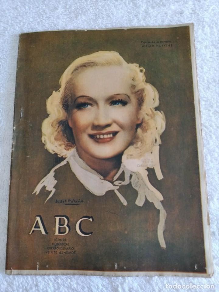 Coleccionismo de Revistas y Peri&oacute;dicos: PERI&Oacute;DICO ABC DOMINICAL. N&ordm; 9727 A&Ntilde;O 1934. EL SE&Ntilde;OR SAMPER EN VALENCIA. SE DISUELVE UN CENTRO.. LEER