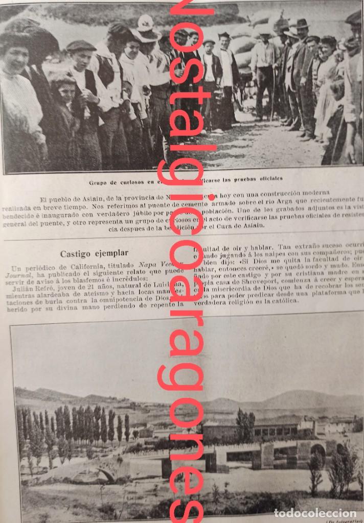 Coleccionismo de revistas y peri&oacute;dicos: Asiain Navarra inauguraci&oacute;n puente r&iacute;o Arga Foto revista principio siglo XX 190Z