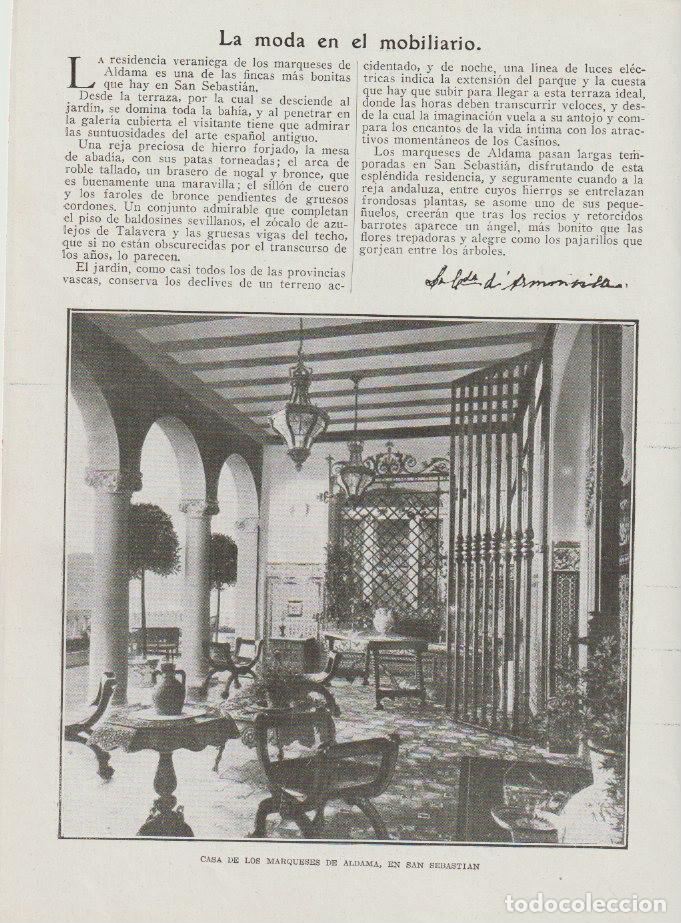 Coleccionismo de Revistas y Peri&oacute;dicos: * MUEBLES * La moda en el mobiliario (casa de los marqueses de Aldama en San Sebastian - 1920
