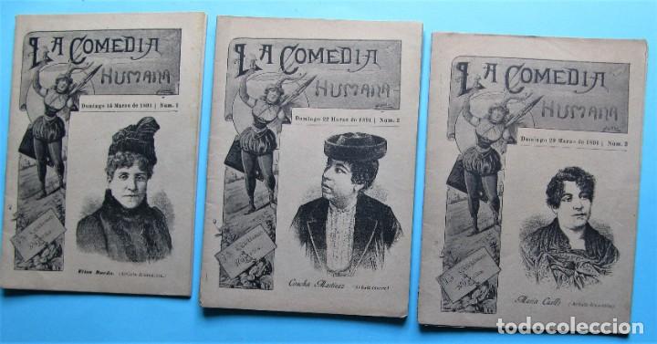 Coleccionismo de Revistas y Peri&oacute;dicos: LA COMEDIA HUMANA. A&Ntilde;O II. 8 N&Uacute;MEROS, REVISTA FESTIVA, LITERARIA, POL&Iacute;TICA Y ART&Iacute;STICA, BCN, 1891.