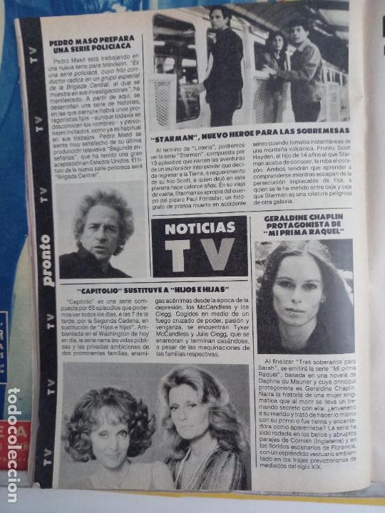 Coleccionismo de Revistas y Peri&oacute;dicos: PEDRO MASO CAPITOLIO TYKER MCCANDLESS JULIE CLEGG GERALDINE CHAPLIN STARMAN