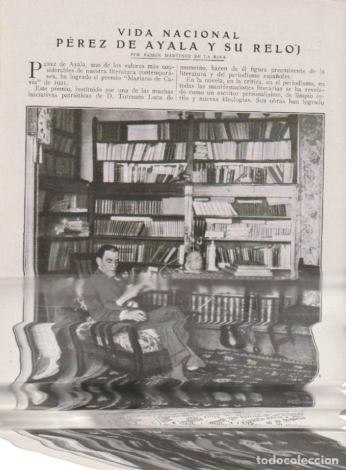 Coleccionismo de Revistas y Peri&oacute;dicos: P&eacute;rez de Ayala y su reloj / Ram&oacute;n Mart&iacute;nez de la Riva - 1922