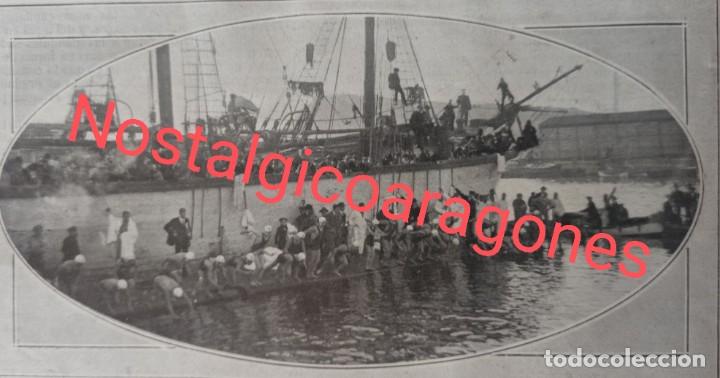 Collectionnisme de Revues et Journaux: Club nataci&oacute;n Barcelona Navidad carrera muelle pescadores Foto revista principio siglo XX 191E