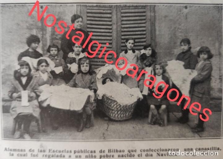 Sammeln von Zeitschriften und Zeitungen: Ni&ntilde;as escuela Iturribide Vizcaya hacen canastilla familia necesiFoto revista principio siglo XX 191E