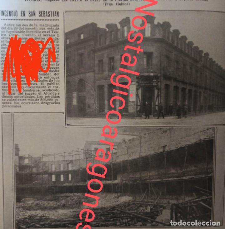 Sammeln von Zeitschriften und Zeitungen: San Sebasti&aacute;n incendio Teatro Circo, C&iacute;rculo, Bar internacional Foto revista principio siglo XX 191E