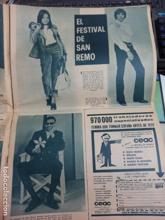 Coleccionismo de Revistas y Peri&oacute;dicos: 1969 STEVIE WONDER NADA MAL FESTIVAL MDE SAN REMO TAMA&Ntilde;O ENORME