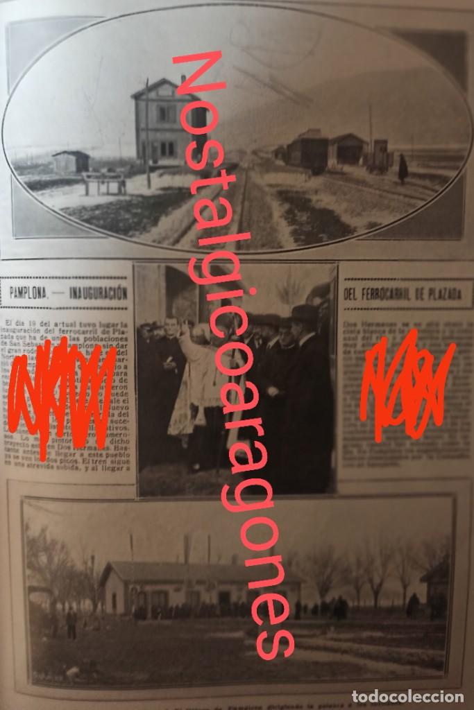 Collezionismo di Riviste e Giornali: Inauguraci&oacute;n ferrocarril de Plazada Sanse Iru&ntilde;a estaci&oacute;n EmpalmeFoto revista principio siglo XX 191E