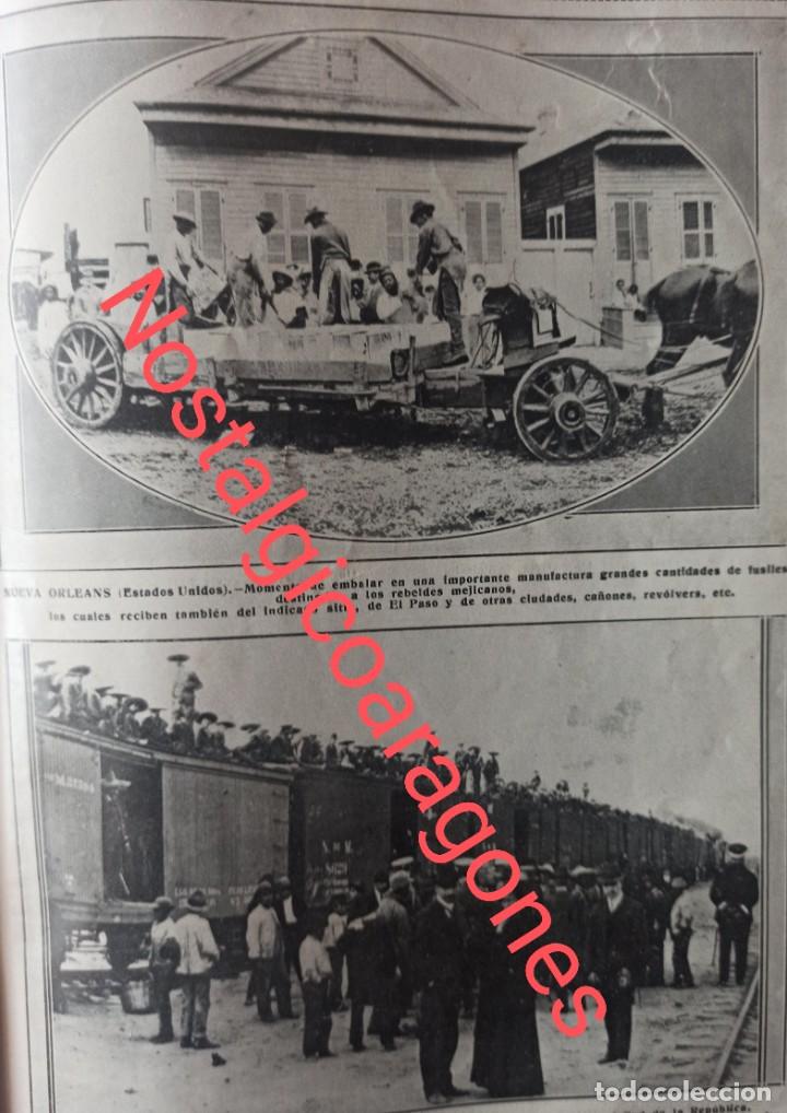 Colecionismo de Revistas e Jornais: Revoluci&oacute;n M&eacute;xico env&iacute;o armas N Orl&eacute;ans y tren atacado despu&eacute;s Foto revista principio siglo XX 191E