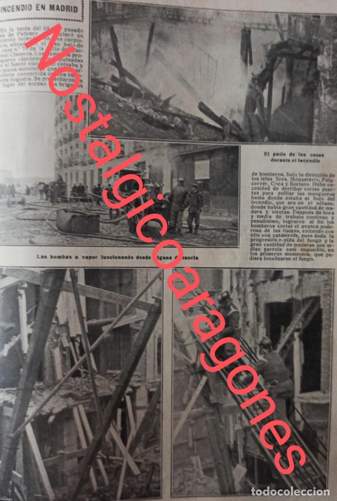 Collezionismo di Riviste e Giornali: Madrid incendio carpinter&iacute;a C Cisneros 70 bomba agua Foto revista principio siglo XX 191E