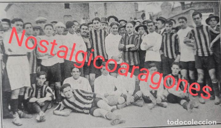 Sammeln von Zeitschriften und Zeitungen: F&uacute;tbol Gimn&aacute;stica Zaragoza y Punching de Pamplona Foto revista principio siglo XX 191E
