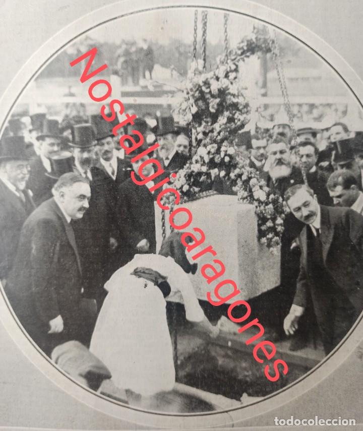 Coleccionismo de revistas y peri&oacute;dicos: Barcelona primera piedra monumento Jacinto Verdaguer Foto revista principio siglo XX 191E