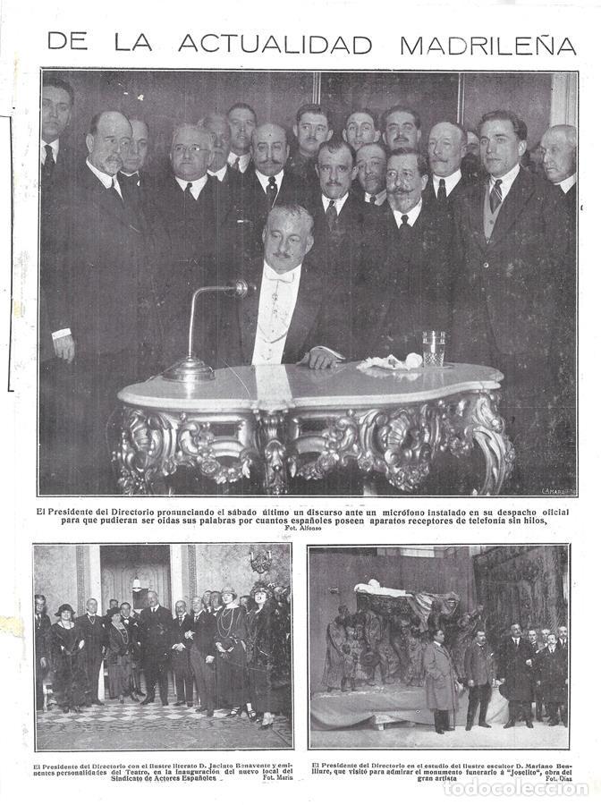 Coleccionismo de Revistas y Peri&oacute;dicos: 1924 HOJA REVISTA INAUGURACI&Oacute;N LOCAL SINDICATO DE ACTORES MIGUEL PRIMO DE RIVERA, JACINTO BENAVENTE