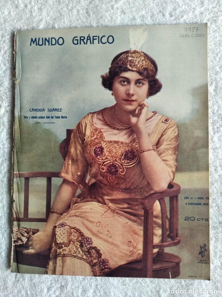 Coleccionismo de Revistas y Peri&oacute;dicos: REVISTA MUNDO GR&Aacute;FICO. A&Ntilde;O 3. N&ordm; 110. 3 DIC. 1913. NOTAS DE LA REALEZA. LA FIESTA DE LAS FLOR.. LEER