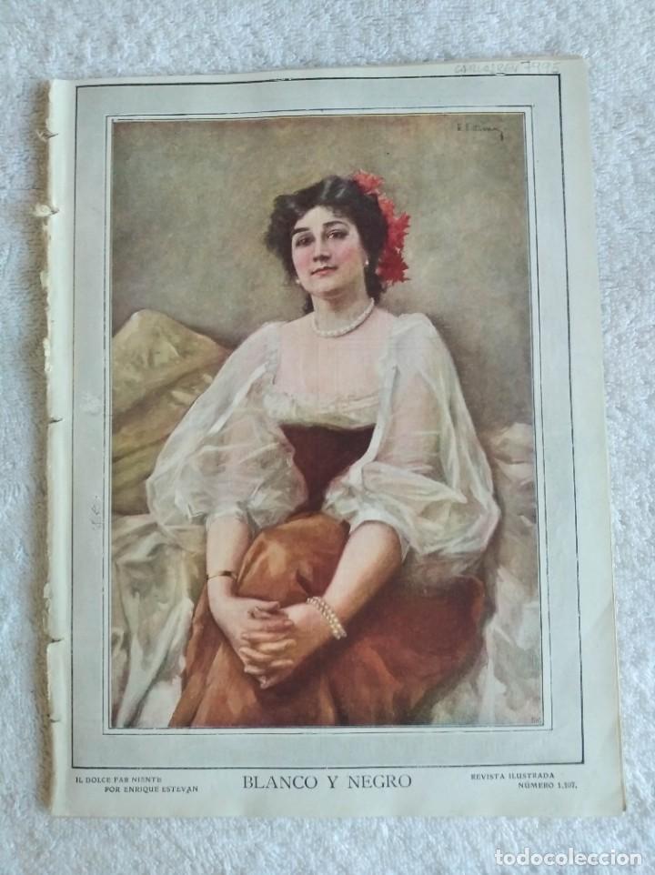 Coleccionismo de Revistas y Peri&oacute;dicos: BLANCO Y NEGRO. N&ordm; 1107. A&Ntilde;O 1912. VI CENTENARIO DE LAS NAVAS EN BURGOS. JACINTO BENAVENTE EN.. LEER