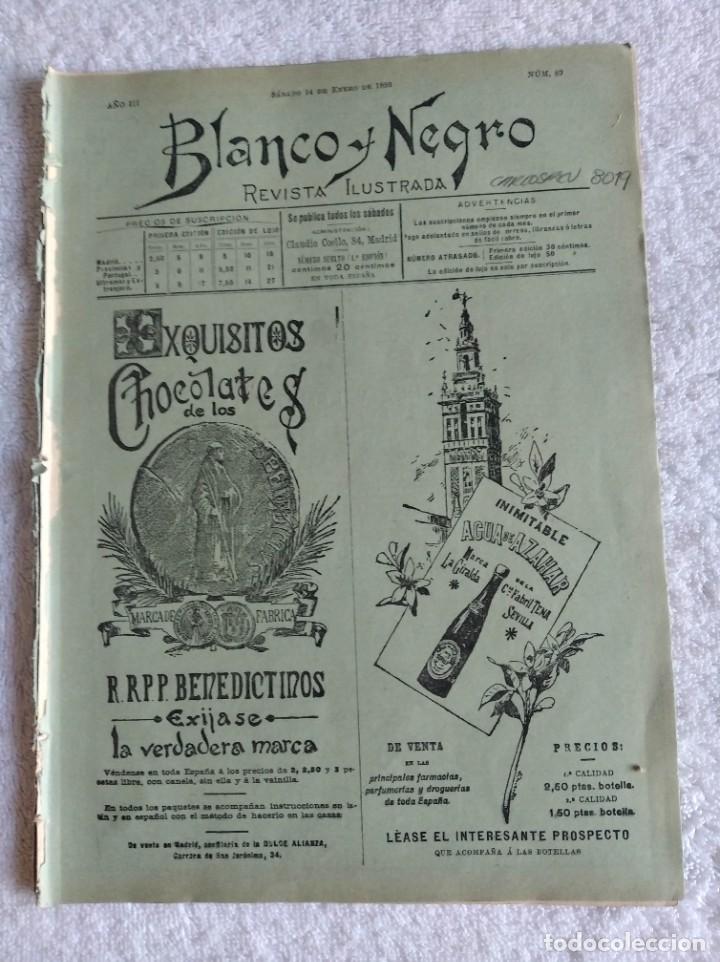 Collezionismo di Riviste e Giornali: BLANCO Y NEGRO. N&ordm; 89. A&Ntilde;O 1893. LA GRAN NOCHE. LA MANTA CORDOBESA. EL SARGENTO P&Eacute;REZ. ALEJAN.. LEER