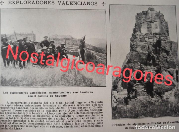 Sammeln von Zeitschriften und Zeitungen: Sagunto exploradores en castillo Foto revista principio siglo XX 191E