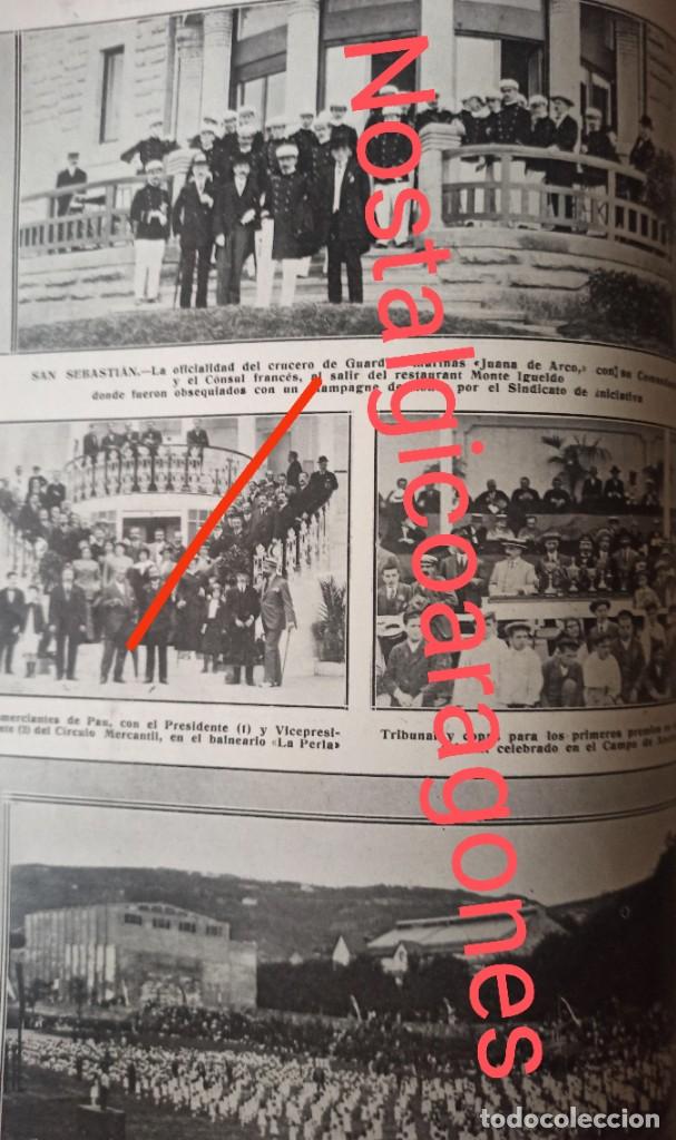 Coleccionismo de revistas y peri&oacute;dicos: San Sebasti&aacute;n visita marinos festival campo Atocha Foto revista principio siglo XX 191E