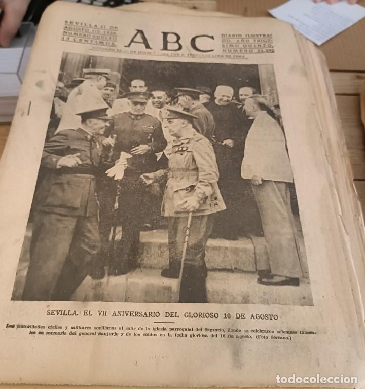 Coleccionismo de Revistas y Peri&oacute;dicos: ABC SEVILLA, 11 AGOSTO 1939,ANIVERSARIO GLORIOSO 10 DE AGOSTO, ETC...13 PAGINAS