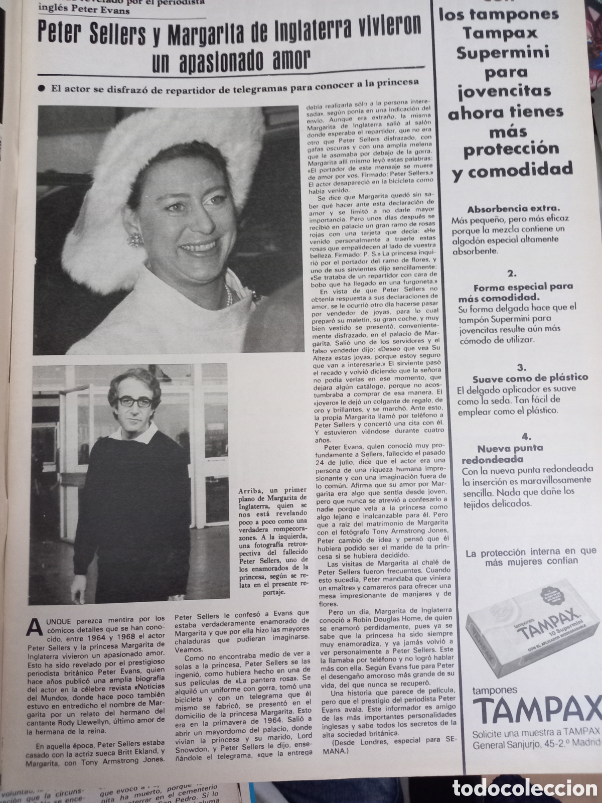 Collezionismo di Riviste e Giornali: PETER SELLERS MARGARITA DE INGLATERRA