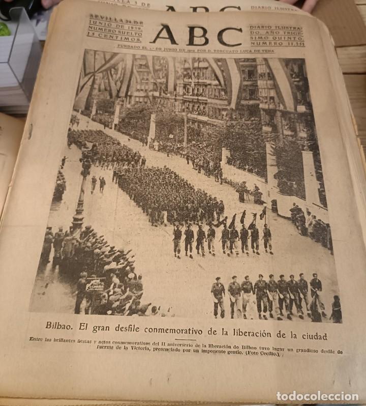 Coleccionismo de Revistas y Peri&oacute;dicos: ABC SEVILLA, 24 JUNIO 1939,DESFILE LIBERACION BILBAO, MUERTE GENERAL GARCIA DE LA HERRAN,ETC.15 PGS