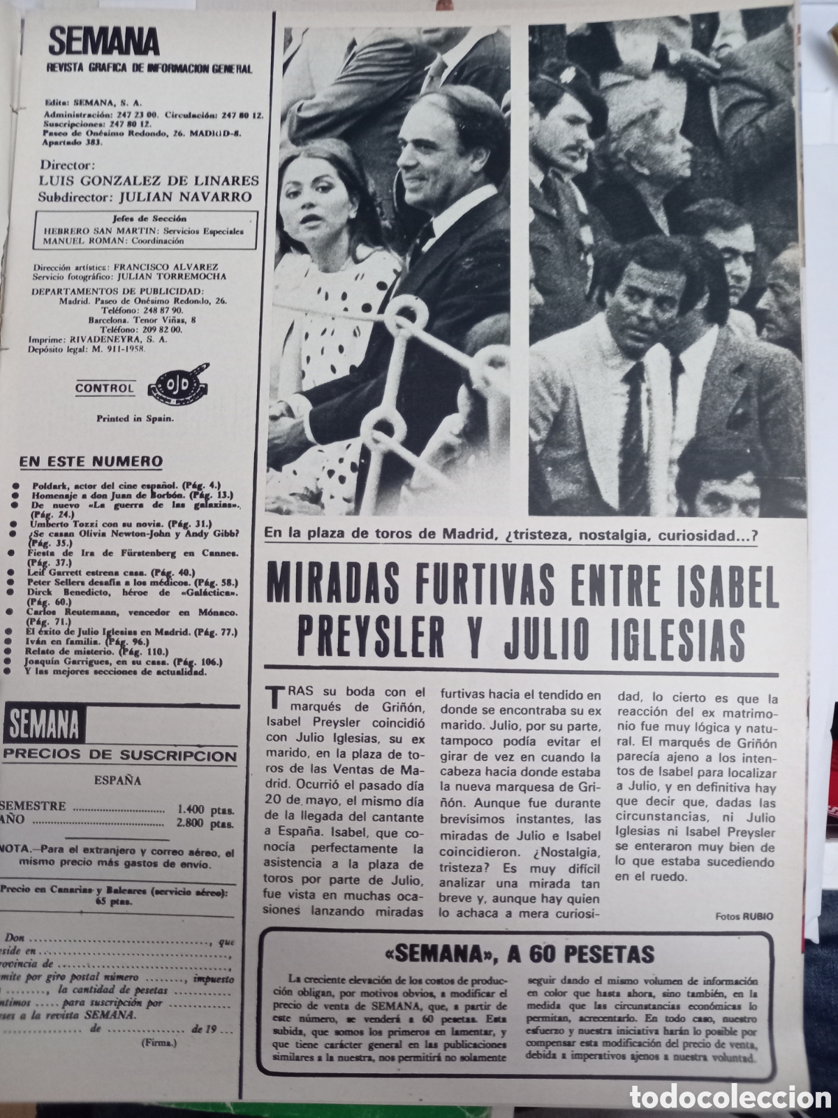 Coleccionismo de Revistas y Peri&oacute;dicos: ISABEL PREYSLER JULIO IGLESIAS