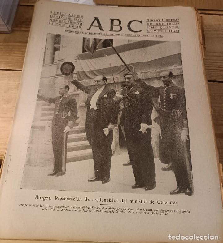 Coleccionismo de Revistas y Peri&oacute;dicos: ABC SEVILLA, 17 JUNIO 1939, PE&Ntilde;ARROYA, LA VIRGEN DE COVADONGA EN OVIEDO,19 PGS ,ETC