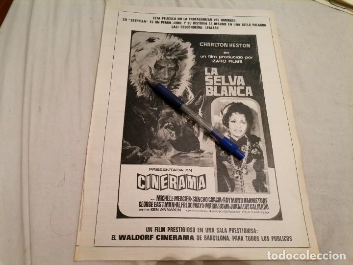 Coleccionismo de Revistas y Peri&oacute;dicos: LA SELVA BLANCA CHARLTON HESTON RECORTE REVISTA 1973