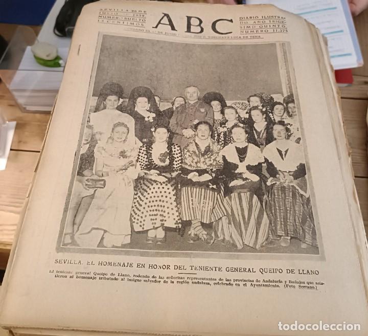 Coleccionismo de Revistas y Peri&oacute;dicos: ABC SEVILLA, 20 JULIO 1939, HOMENAJE QUEIPO DE LLANO, PE&Ntilde;ARANDA DE BRACAMONTE, ETC..17 PAGINAS