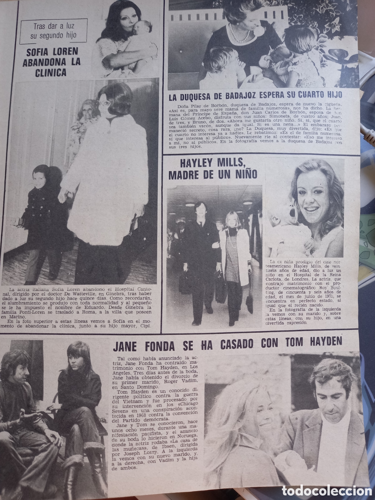 Coleccionismo de Revistas y Peri&oacute;dicos: HAYLEY MILLS SOFIA LOREN JANE FONDA TOM HAYDEN