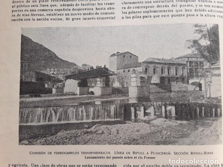 Collezionismo di Riviste e Giornali: OBRAS FERROCARRIL RIPOLL PUIGCERDA PUENTE RIO FRESER CAIMAN FOSIL TERCIARIO REVISTA A&Ntilde;O 1919