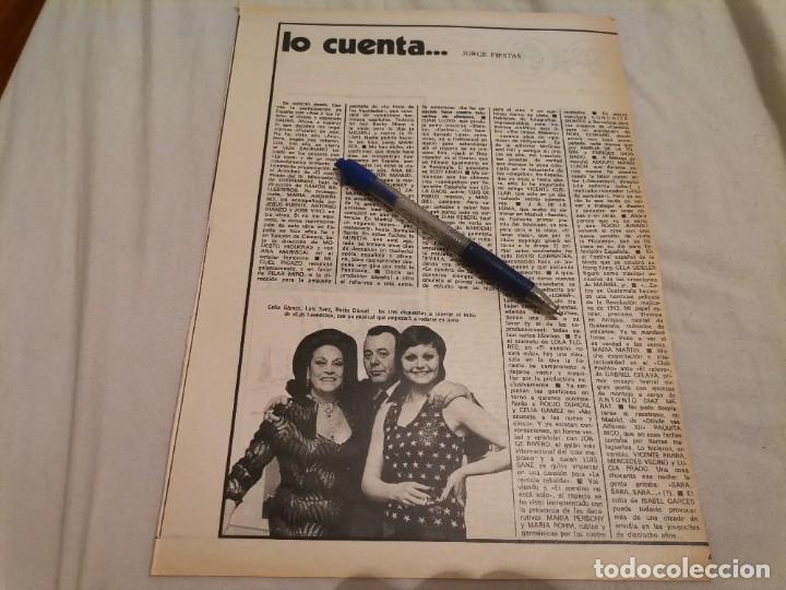 Coleccionismo de Revistas y Peri&oacute;dicos: CELIA GAMEZ, LUIS SANZ Y ROC&Iacute;O DURCAL RECORTE REVISTA 1973