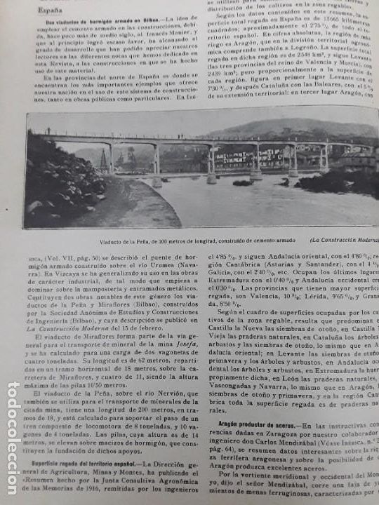 Colecionismo de Revistas e Jornais: VIADUCTOS DE LA PE&Ntilde;A MIRAFLORES BILBAO LA FLOTACION EN LOS RIOS PROVINCIA CUENCA REVISTA A&Ntilde;O 1919