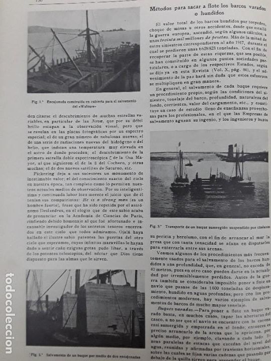 Sammeln von Zeitschriften und Zeitungen: METODOS PARA SACAR A FLOTE BARCOS VARADOS O HUNDIDOS / LA MINERIA EN ESPA&Ntilde;A EN 1917 REVISTA A&Ntilde;O 1919